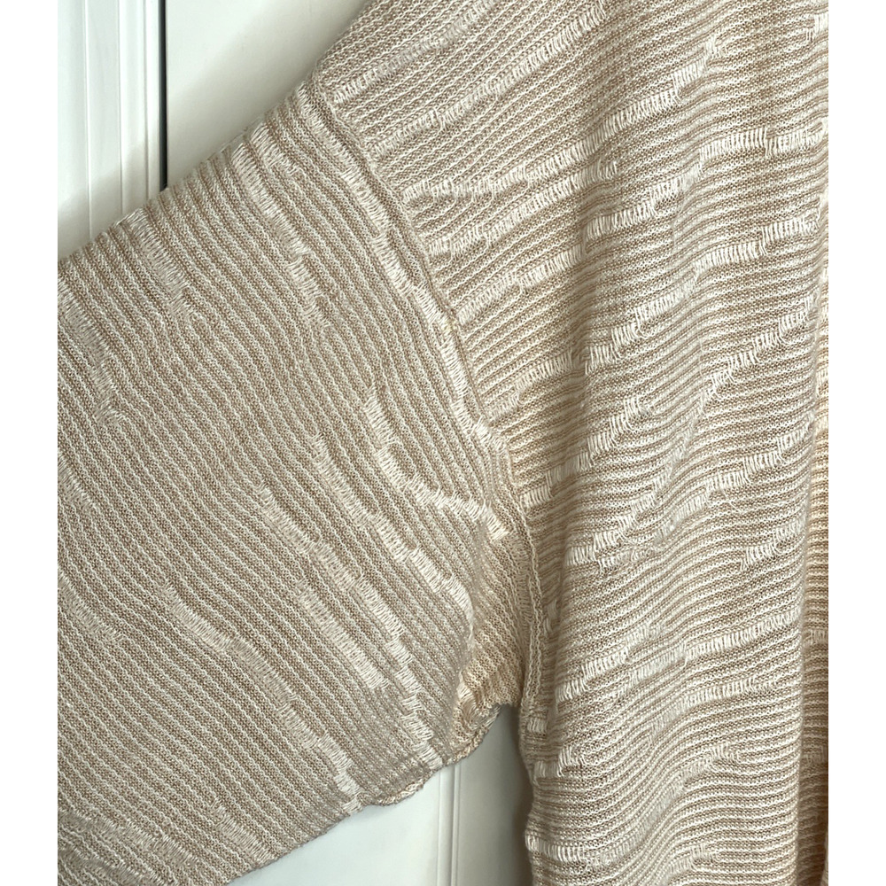 NWT Pure Jill Women's Relaxed Textured Linen Blend Sweater Sz L Natural Coastal - Picture 4 of 16